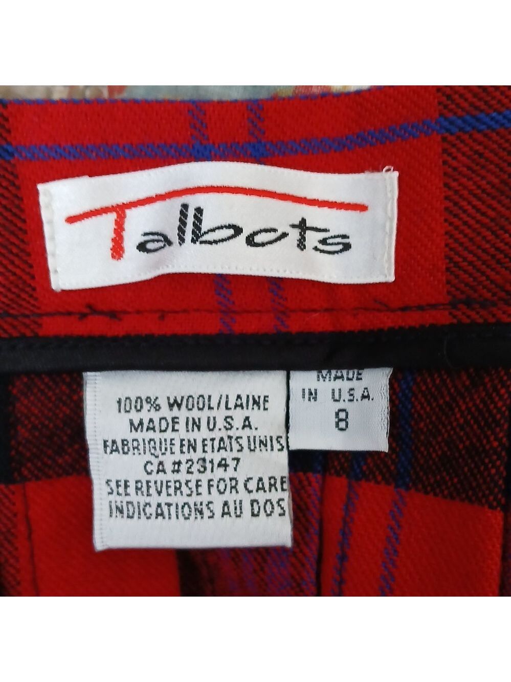 Vintage Talbots Wool Plaid Kilt Skirt Size 8 - Picture 6 of 6
